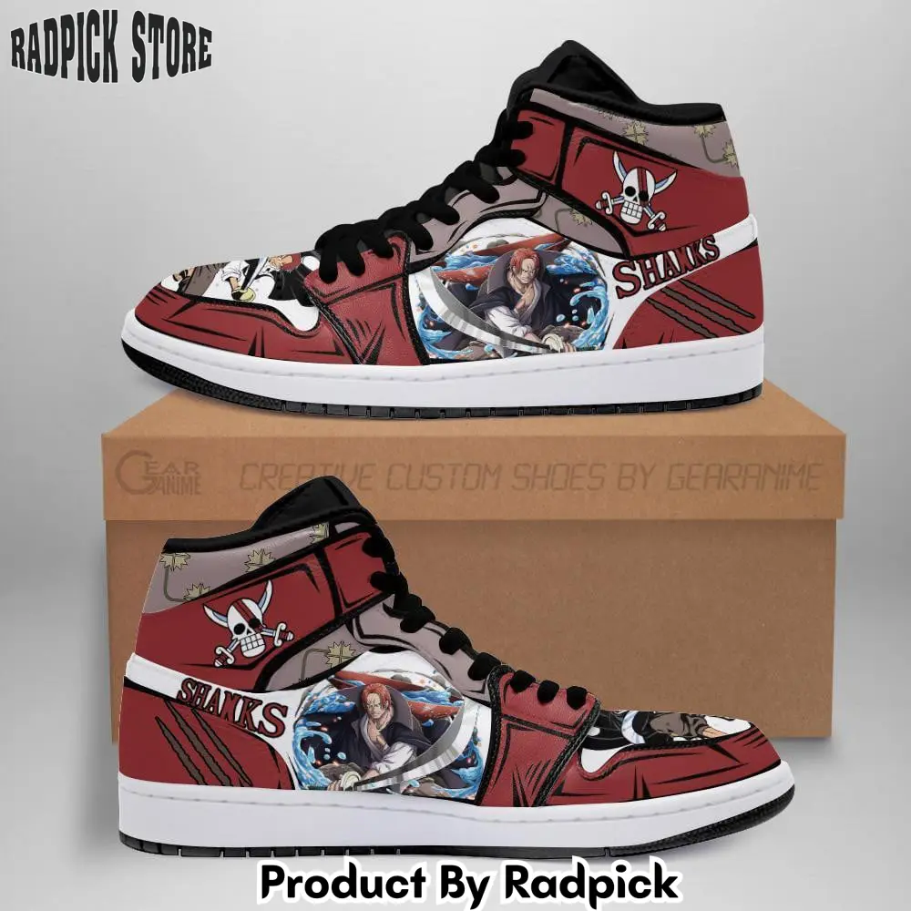 Yonko red hair shank air jordan high top sneakers anime  rp0358724